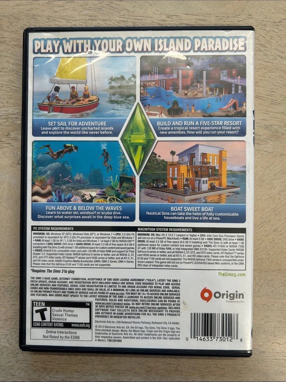 The Sims 3 Island Paradise Expansion Pack - - Blue/Green Cover